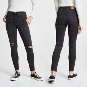 MADEWELL • 9 Inch High Rise Distressed Skinny Jeans Gray